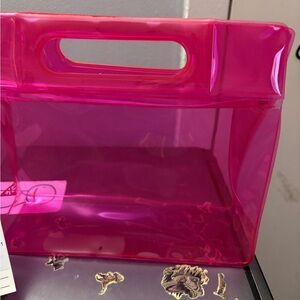 Sol De Janiero transparent Vibrant Pink Transparent Tote Bag